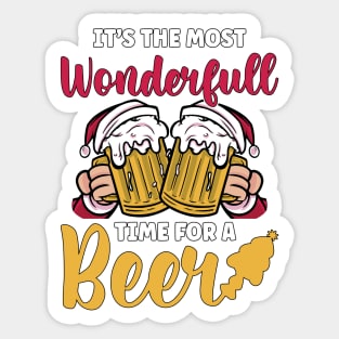 It’s the Most Wonderful Time for a Beer Christmas Gift Sticker